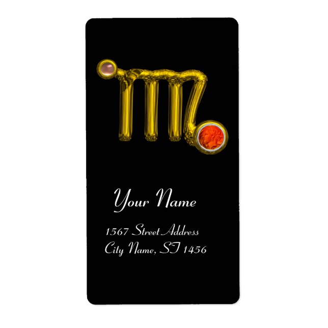 VIRGO ZODIAC BIRTHDAY Orange Grey Agate Label (Front)