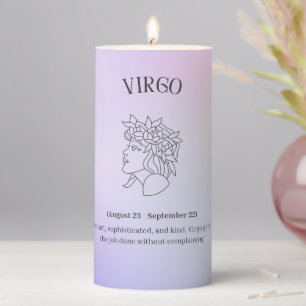 Virgo Zodiac Birthday Pillar Candle