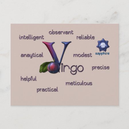 Virgo Zodiac Characteristics Postcard