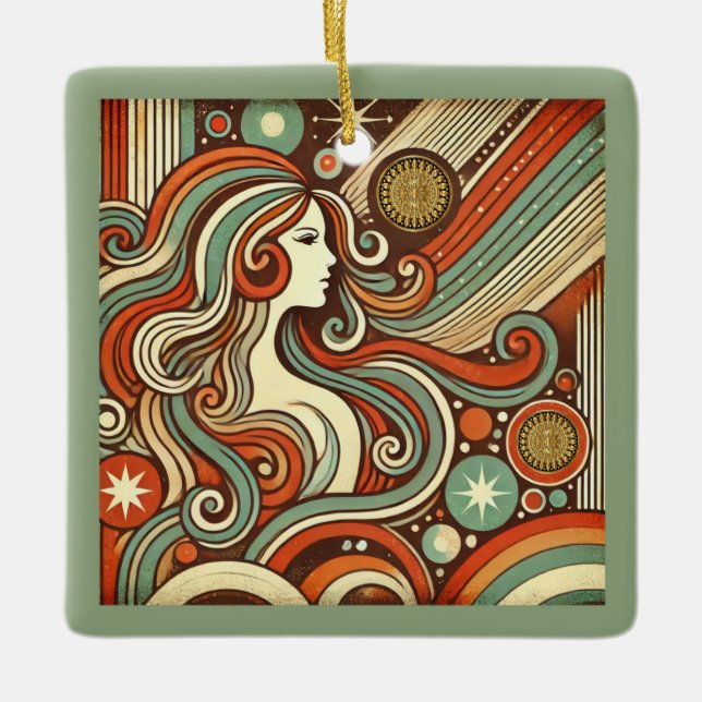 Virgo Zodiac Christmas Ornament (Front)