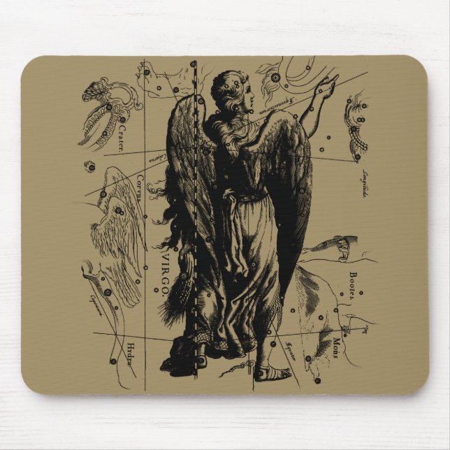 Virgo Zodiac Constellation Hevelius 1690 Mouse Pad (Front)