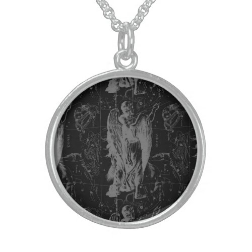 Virgo Zodiac Constellation Hevelius 1690 Sterling Silver Necklace