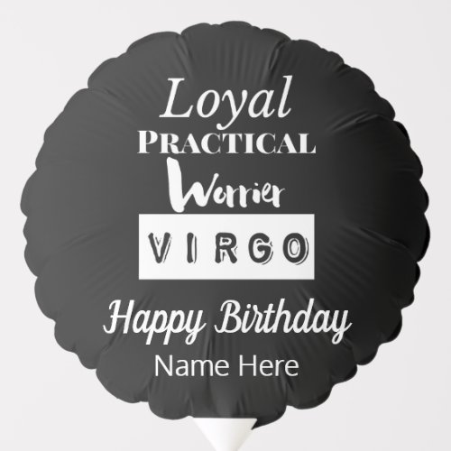 Virgo Zodiac Fun Characteristics Birthday Balloon