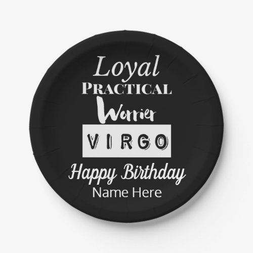 Virgo Zodiac Fun Characteristics Birthday Paper Plates
