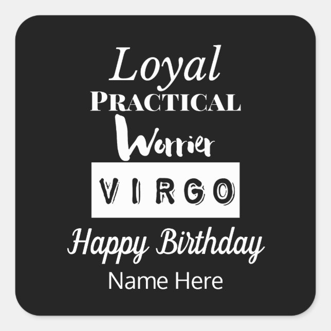 Virgo Zodiac Fun Characteristics Birthday Square Sticker (Front)