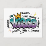 Virgo zodiac graffiti postcard