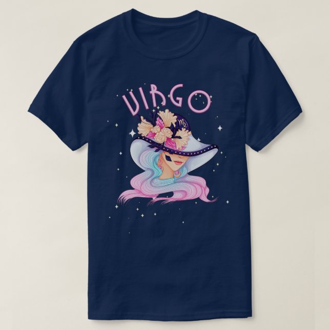 Virgo Zodiac Horoscope Sign Birthday Tarot Astrolo T-Shirt (Design Front)