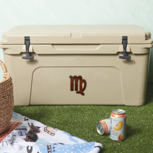 Virgo Zodiac in Mahogany wood style Sticker