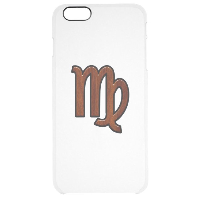 Virgo Zodiac in Mahogany wood style Uncommon iPhone Case (Back)