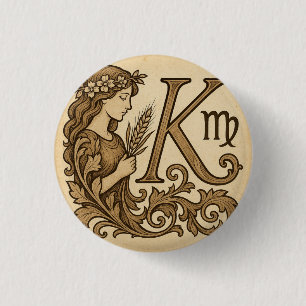virgo Zodiac (K) Badge Button