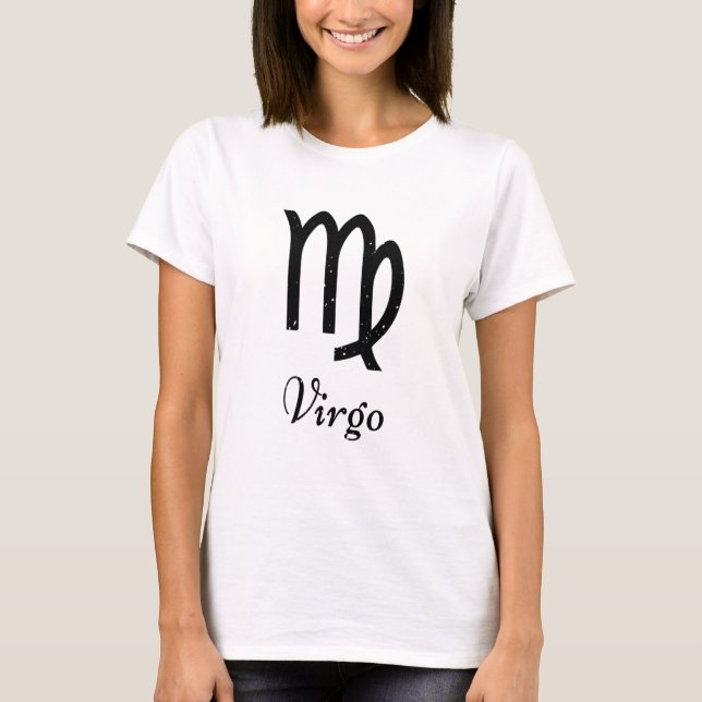 Virgo Zodiac Logo Black T-Shirt (Front)