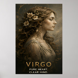 Virgo Zodiac Maiden Celestial Astrology Symbol Poster
