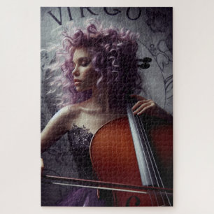 Virgo Zodiac Musician Cello Jigsaw Puzzle