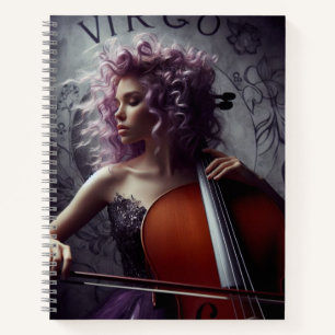 Virgo Zodiac Musician Cello Notebook