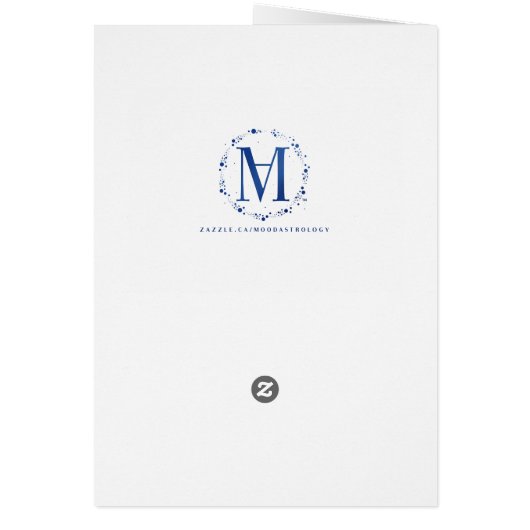 Virgo Zodiac Navy & Gold Monochrome Birthday Card (Back)