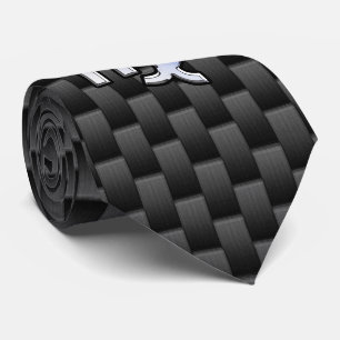 Virgo Zodiac on Charcoal Carbon Fiber Print Neck Tie