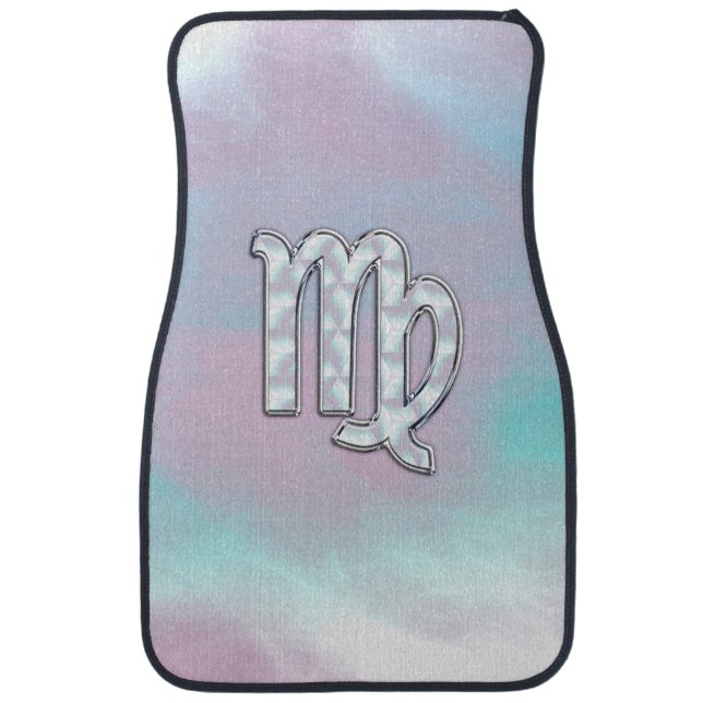 Virgo Zodiac on Pastels Nacre Mother of Pearl Car Mat (Front)