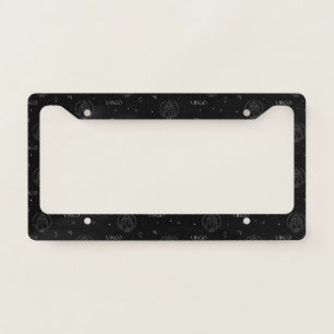 Virgo Zodiac Pattern in Black and White License Plate Frame