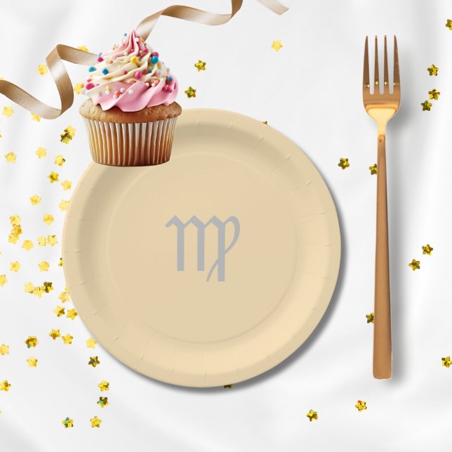 Virgo Zodiac - Peach color  Paper Plates (Creator Uploaded)