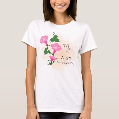 Virgo Zodiac Peony flower T_Shirt