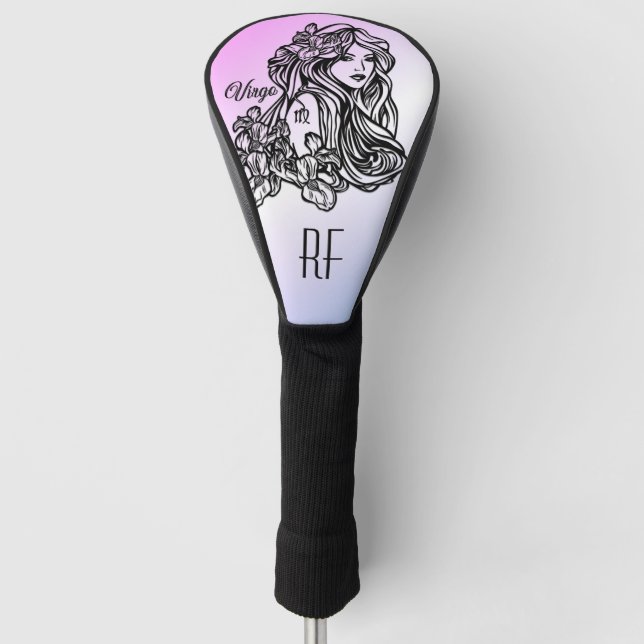 Virgo Zodiac Purple Monogram Golf Head Cover (Front)