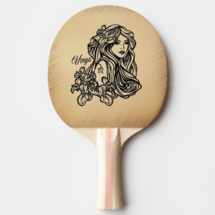 Virgo Zodiac Rustic Ping Pong Paddle