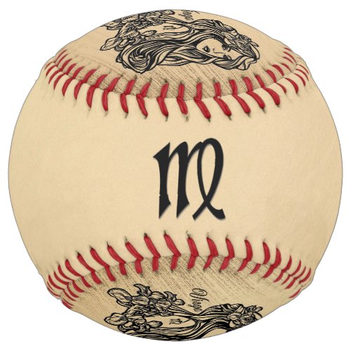 Virgo Zodiac Rustic Softball