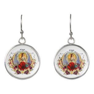 VIRGO Zodiac September Birthday Gift Silver Earrings