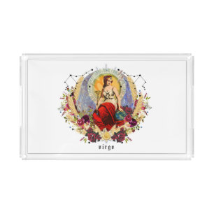 Virgo Zodiac September Birthday Makeup Gift Acrylic Tray