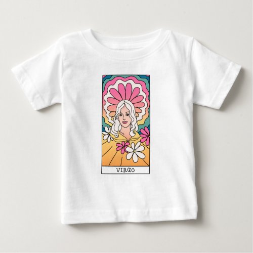 Virgo Zodiac Sign Abstract Art Vintage Baby T_Shirt