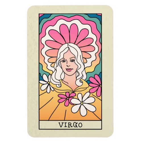 Virgo Zodiac Sign Abstract Art Vintage Magnet