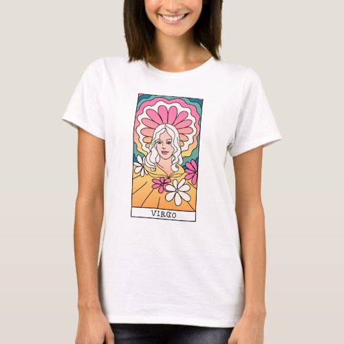 Virgo Zodiac Sign Abstract Art Vintage T_Shirt