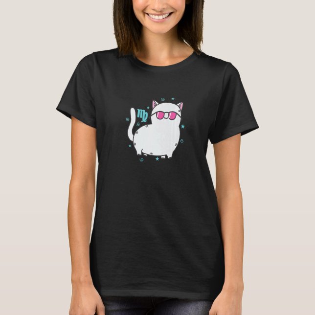 Virgo Zodiac Sign as a Cat Horoscope T-Shirt (Front)
