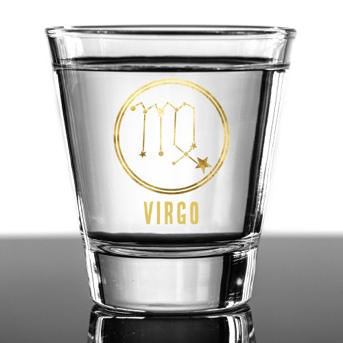 Virgo Zodiac Sign Astrology Horoscope Gold Shot Glass