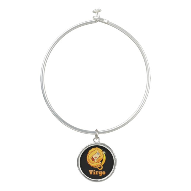 Virgo zodiac sign bangle bracelet (Front)