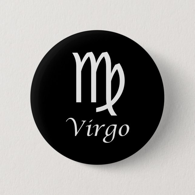 'Virgo' Zodiac Sign Button (Front)