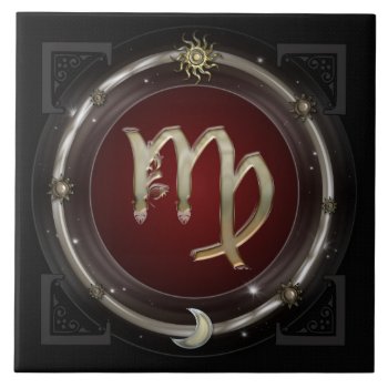 Virgo Zodiac Sign Ceramic Tile by EarthMagickGifts at Zazzle