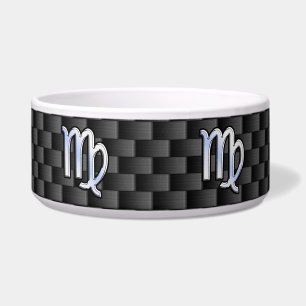 Virgo Zodiac Sign Charcoal Carbon Fiber Print Bowl