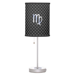 Virgo Zodiac Sign Charcoal Carbon Fiber Print Table Lamp