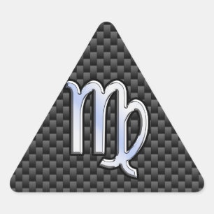 Virgo Zodiac Sign Charcoal Carbon Fiber Print Triangle Sticker
