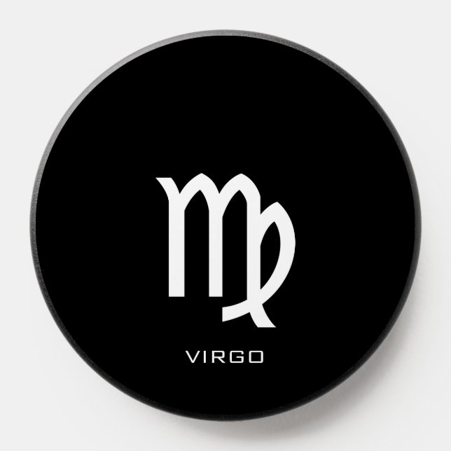 Virgo Zodiac Sign Custom Name Text Simple Minimal PopSocket (Popsocket)