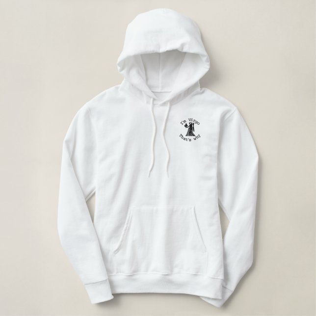 Virgo Zodiac Sign Embroidery Embroidered Hoodie (Design Front)