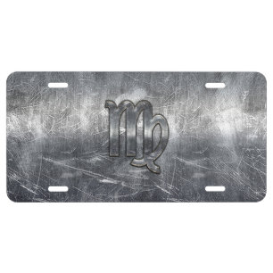 Virgo Zodiac Sign Grunge Distressed Style License Plate