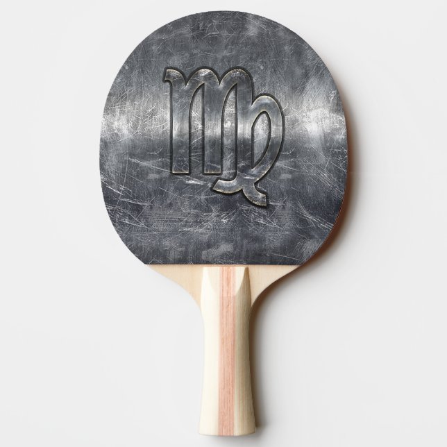 Virgo Zodiac Sign Grunge Distressed Style Ping-Pong Paddle (Back)