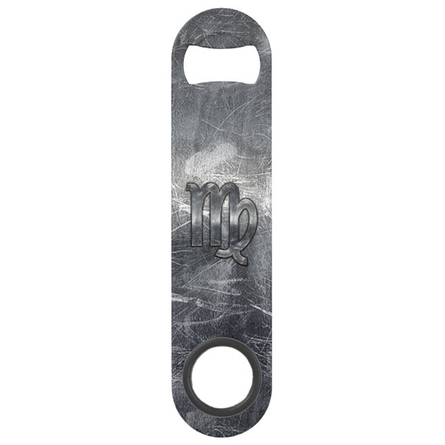 Virgo Zodiac Sign Grunge Distressed Style Speed Bottle Opener (Front)