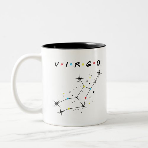 Virgo Zodiac Sign in Friends Font Two_Tone Coffee Mug