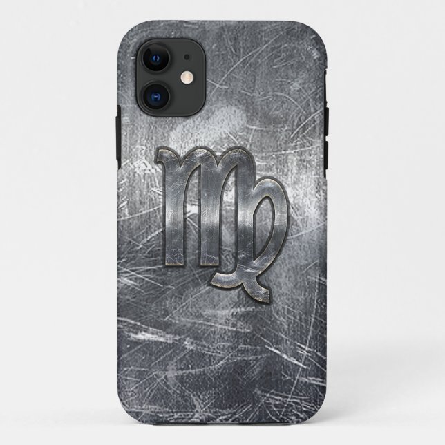 Virgo Zodiac Sign in Grunge Distressed Style Case-Mate iPhone Case (Back)