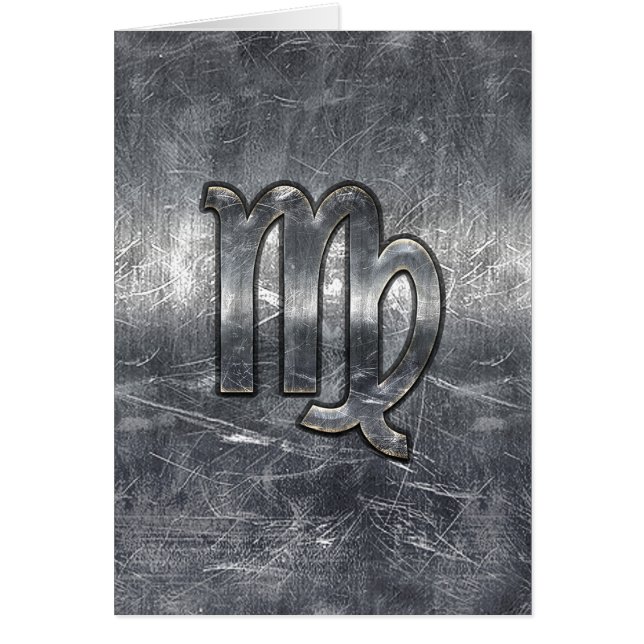Virgo Zodiac Sign in Grunge Distressed Style Decor (Front)