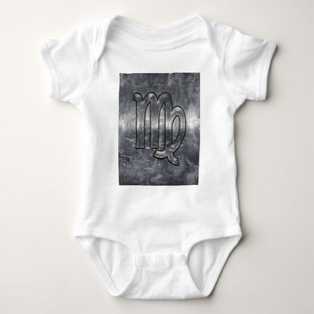 Virgo Zodiac Sign in Grunge Distressed Style Decor Baby Bodysuit (Front)
