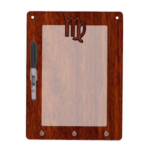 Virgo Zodiac Sign in Mahogany wood style Dry_Erase Board